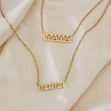 Mama Necklace - Mother's Day Gift: Silver / Mama (Script)