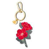 Hand-painted Vintage Poppy Bag Charm + Keychain | Eco-Friendly: Orange