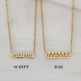 Mama Necklace - Mother's Day Gift: Gold / Mama (Script)