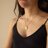Prickly Pear Cactus Pendant Necklace in Gold: Gold Plated