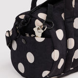 Nylon Duffle Bag (Black & Cream Polkadots)
