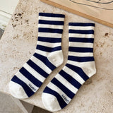 Wide Wally Socks (Wide Charcoal/Stripe)