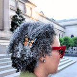 Mini Monarch Claw Hair Clip (Orange)