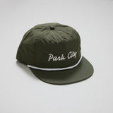 Park City White Script Rope Hat (Olive)