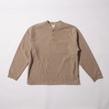 Fleece Waffle Button Anorak (Beige)