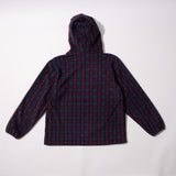 Fleece Check Button Hoodie (Purple)