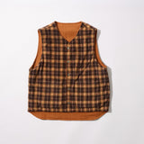 Reversible Nylon check Vest (Orange)