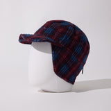 Fleece Check Trooper Hat (Purple)