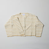 Jane Cardigan & Scarf (White & Creme Stripe)