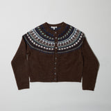 Charlotte Fairisle Sweater in Wool (Chestnut)