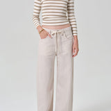 Brynn Drawstring Trouser in Linen (Pale Stone)