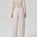 Brynn Drawstring Trouser in Linen (Pale Stone)