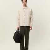 Herringbone Overshirt (Ivory)