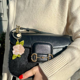 Hand-painted Rose Bag Charm + Keychain | Eco-Friendly : Red