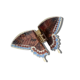 Hand-painted Swallowtail Butterfly Claw Hair Clip: White