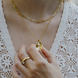 Oyster Shell Necklace (16" Chain / Gold Plated)