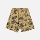 Sand Jungle Toile Twill Pleated Track Short