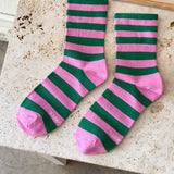 Wide Wally Socks (Wide Charcoal/Stripe)