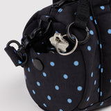 Small Nylon Duffle Bag (Black & Sky Blue Micro Dot)