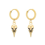 Bird Skull Earrings (18K Gold Plated)