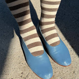 Wide Wally Socks (Wide Charcoal/Stripe)