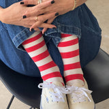 Wide Wally Socks (Wide Charcoal/Stripe)