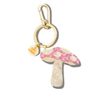 Hand-painted Mushroom Bag Charm + Keychain | Eco-Friendly: Red