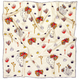 “I Am Free” Hand-Illustrated Silk Scarf – 100% Luxury Silk: Large