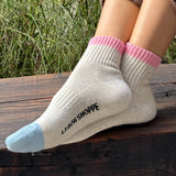 Color Block Girlfriend Socks (Grey Pink)