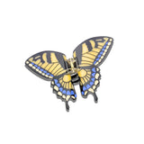 Hand-painted Swallowtail Butterfly Claw Hair Clip: White