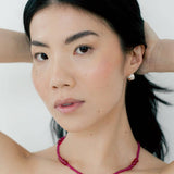 Avery Necklace - Ruby: Sterling Silver