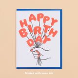 Birthday Balloons Letterpress Greeting Card