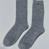 Embroidered Snow Socks (Black/Heart)