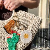 Hand-painted Cowboy Boot Bag Charm & Keychain | Eco-Friendly