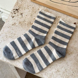 Wide Wally Socks (Wide Charcoal/Stripe)
