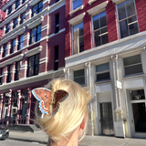 Hand-painted Swallowtail Butterfly Claw Hair Clip: Pink - Limited Edition