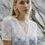 Oyster Shell Necklace (16" Chain / Gold Plated)