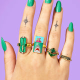 Viper Ring (Green/Stainless Steel)