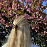 Mini Monarch Claw Hair Clip (Orange)