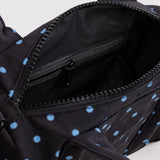 Small Nylon Duffle Bag (Black & Sky Blue Micro Dot)