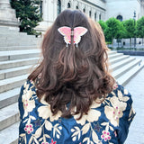 Hand-painted Swallowtail Butterfly Claw Hair Clip: White
