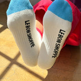 Color Block Girlfriend Socks (Blue Red)