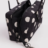 Nylon Bowler Bag (Black & Cream Polka Dot)