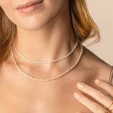 Natural Pearl Choker Necklace: Gold / 1.8mm-2mm Pearls