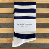 Wide Wally Socks (Wide Charcoal/Stripe)