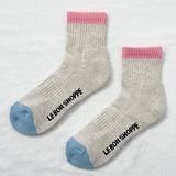 Color Block Girlfriend Socks (Grey Pink)