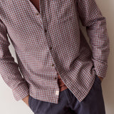 Classic Stretch Selvage Shirt (Burg/Blue Gingham)