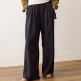 Allison Pleeted Wide Leg Trouser (Washed Black)