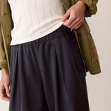 Allison Pleeted Wide Leg Trouser (Washed Black)