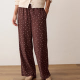 Lucy Drawstring Pant (Chocolate Polka Dot)